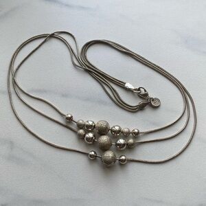 Handmade sterling silver 925‎ statement neckpiece with polished & textured beads